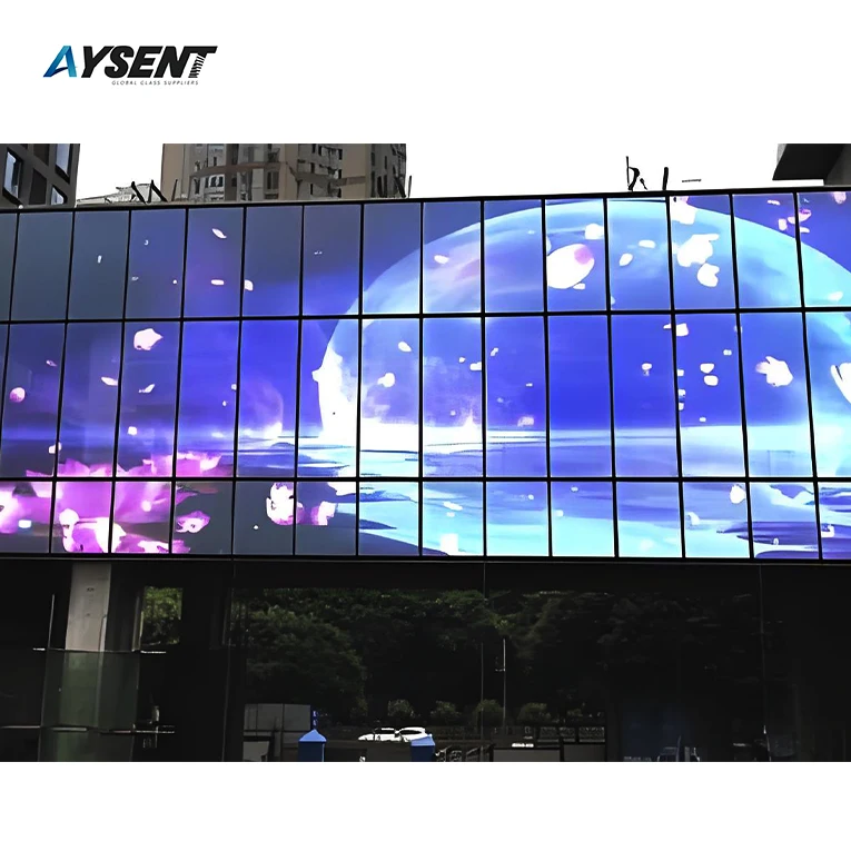 High definition LED intelligent photoelectric glass can play videos suitable for curtain walls and interior decoration