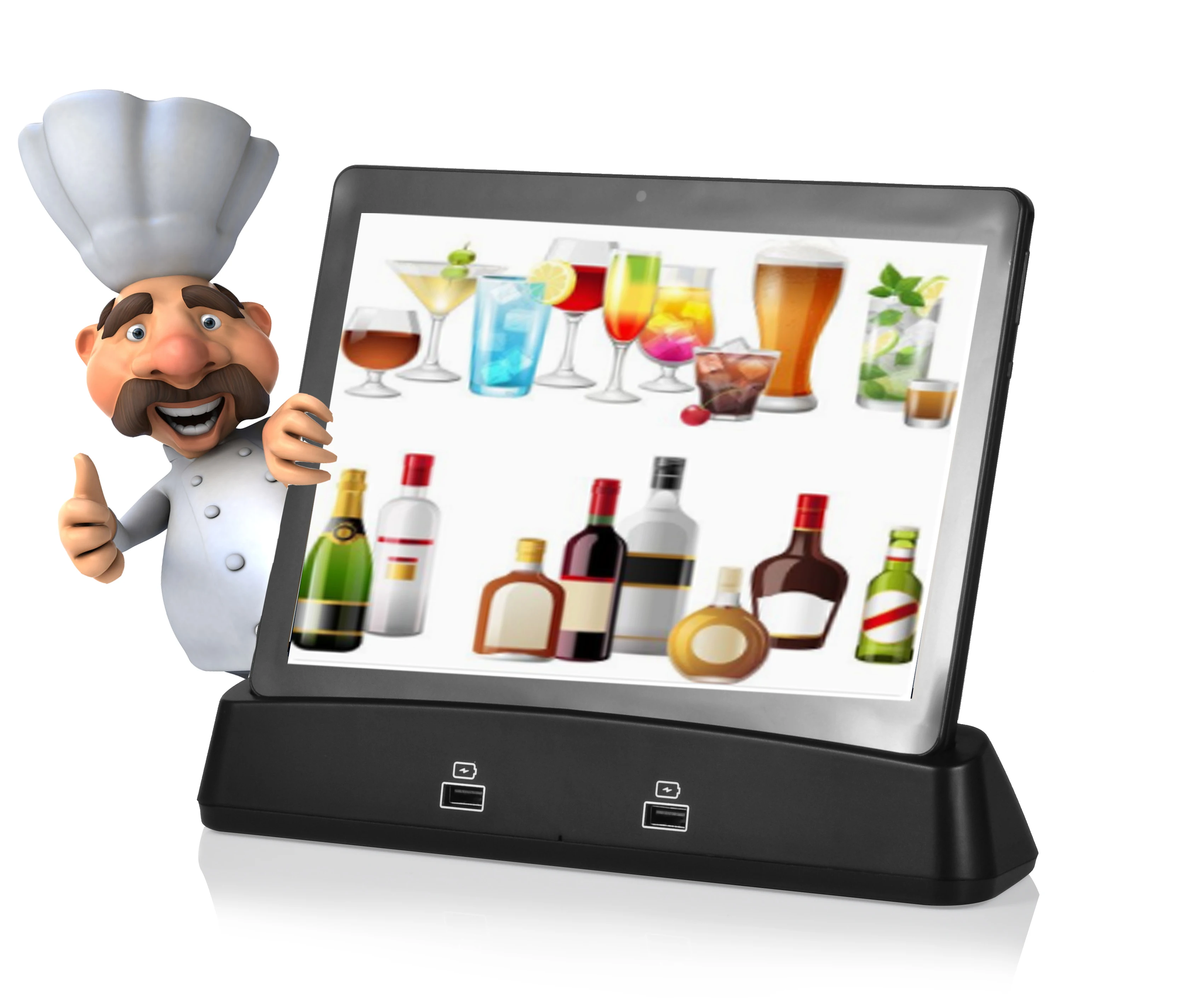 New arrival  tablet 8 inch android 10.0 2gb+32gb Magnetic Charging docking station tablets pc for Restaurant and Hotel