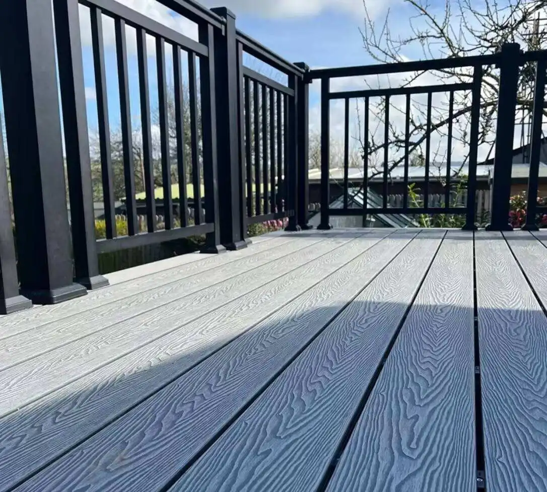 Wood Plastic Composite Board Anti Slip and Waterproof Outer Covering Wpc Deck Wood Texture Crack Resistant Outdoor Floor Tiles