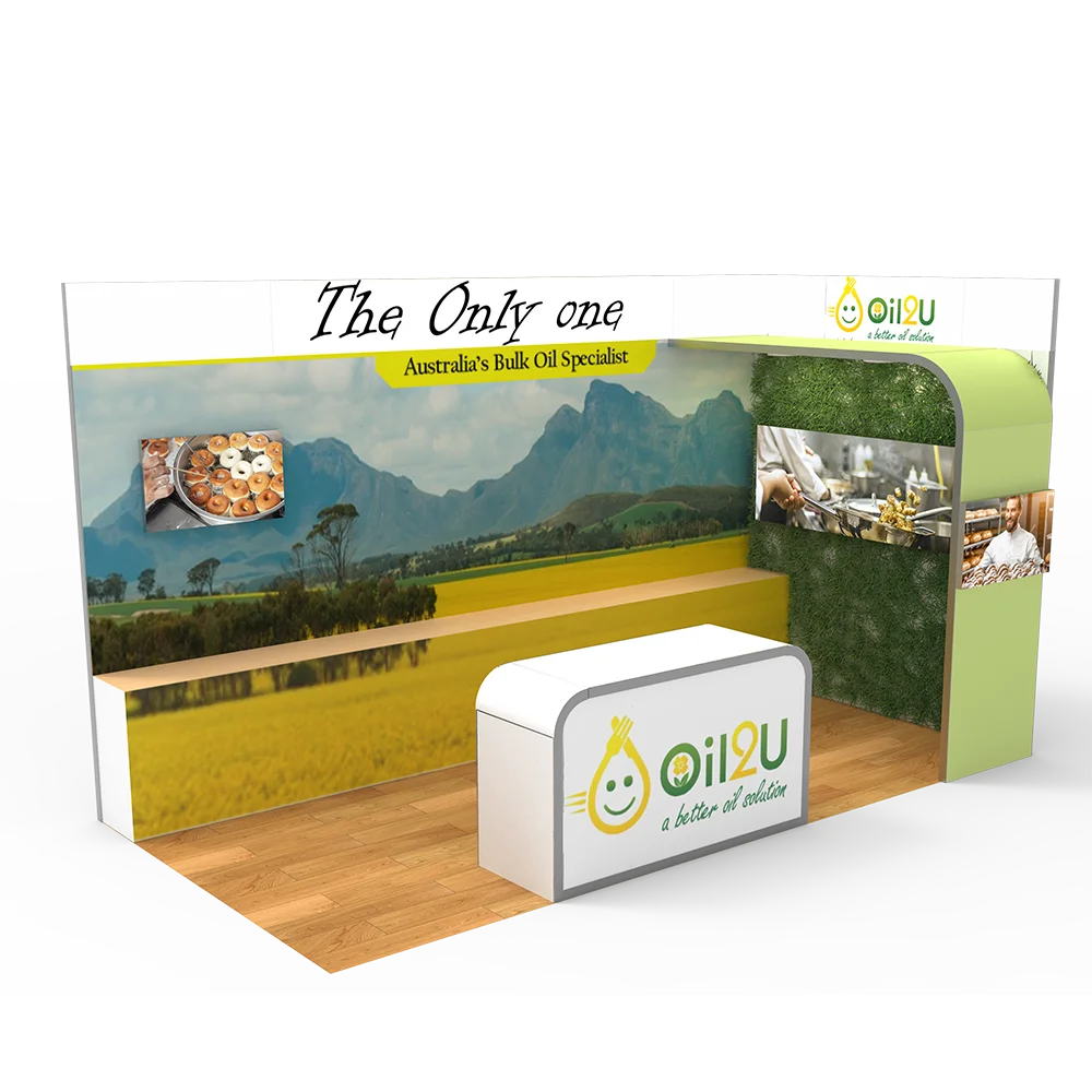 Easy Assemble  Portable Curved Wall Pvc Panel Pavilion Design Booth  Exhibition sustainable oil solution Production Services