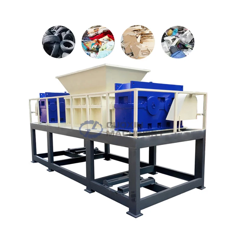 Dual shaft shredder 5tph medical hospital waste shredder kitchen food waste plastic cloth organic waste shredder machine
