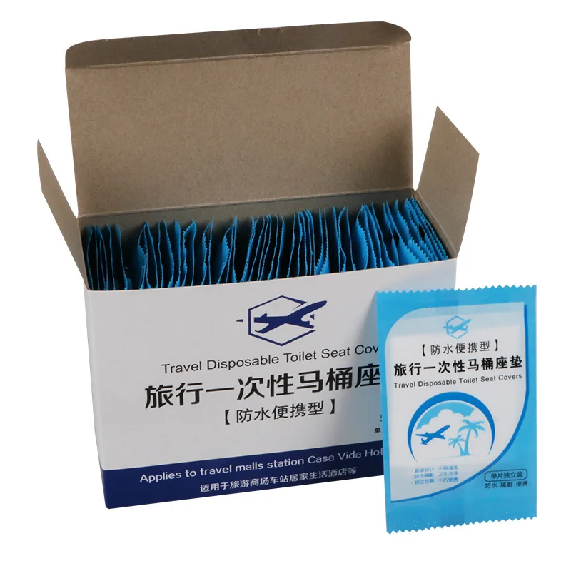 Individual Travel Disposable Waterproof Plastic Toilet Seat Cover Packaged for Individual Use