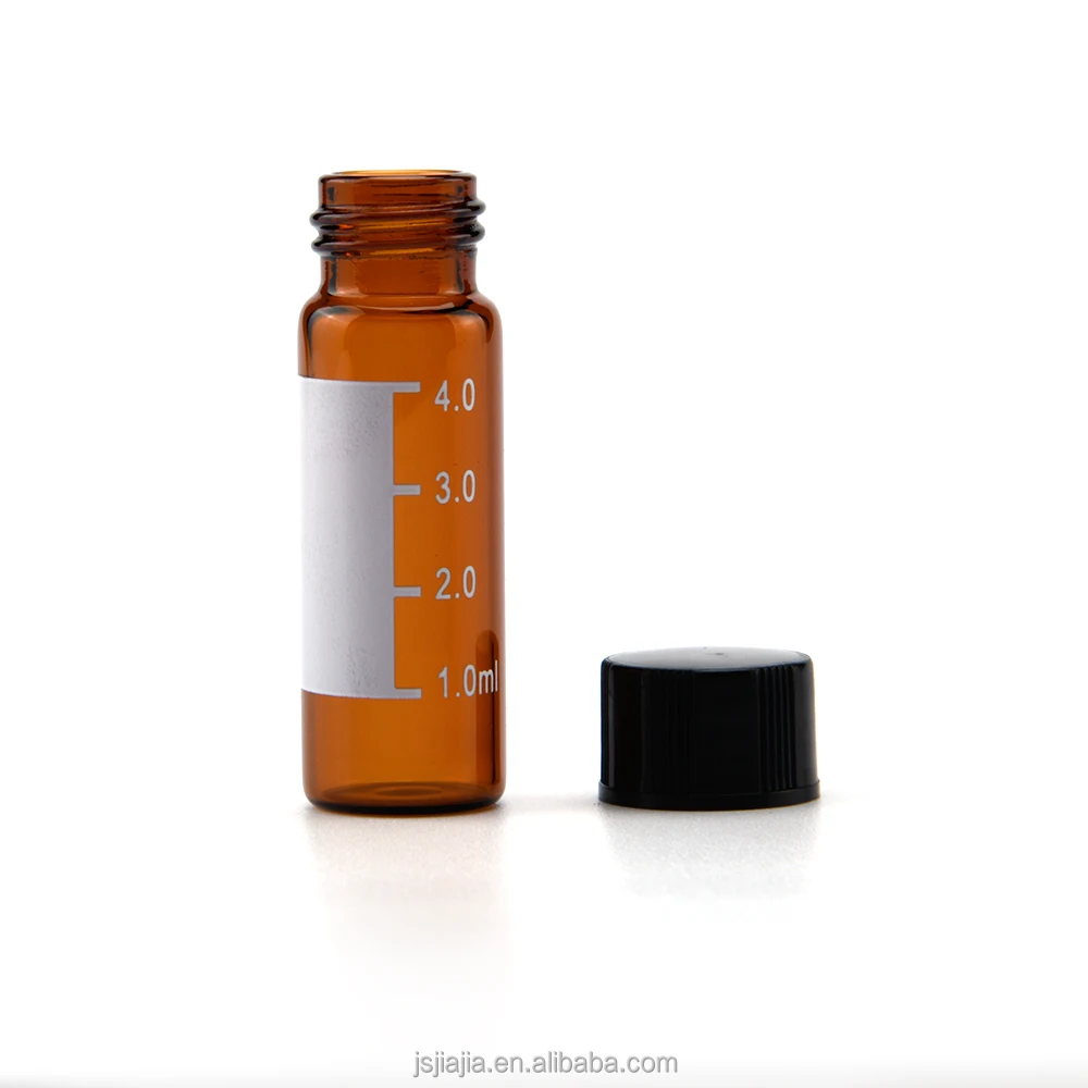 Brown and clear 4ml laboratory screw mouth glass bottle hplc vial
