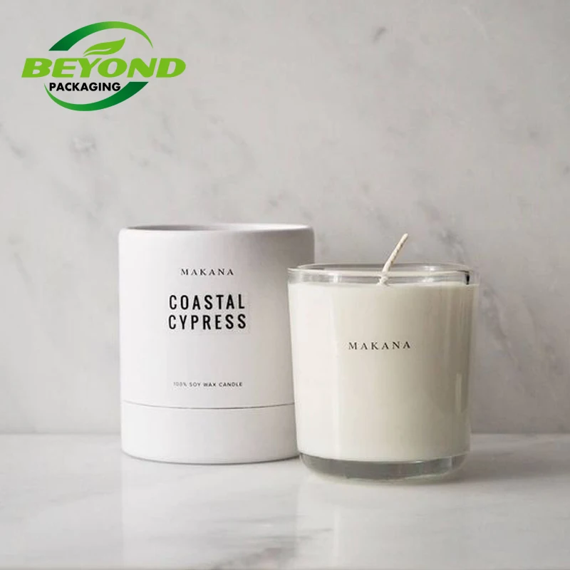 Biodegradable Recycled Round Cylinder Circle  Cardboard Paper  Tubes Kraft Gift Box Packaging For Candle