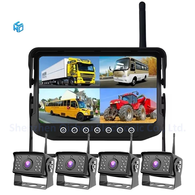 7'  AHD Digital Wireless Truck Reversing Backup Camera Kit Waterproof Monitor Forklift Truck Van Wireless Camera Monitor System