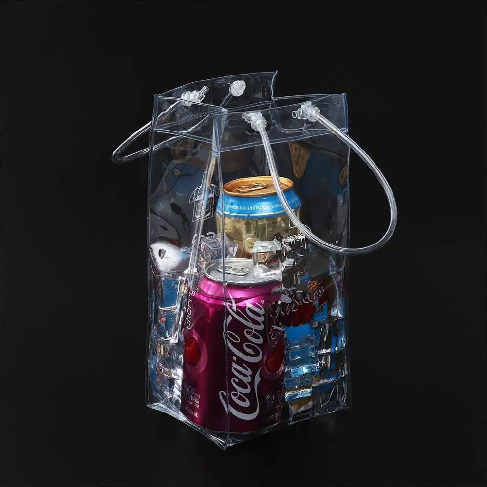 Pinghu Sinotex Clear Transparent custom wine PVC tote Bags