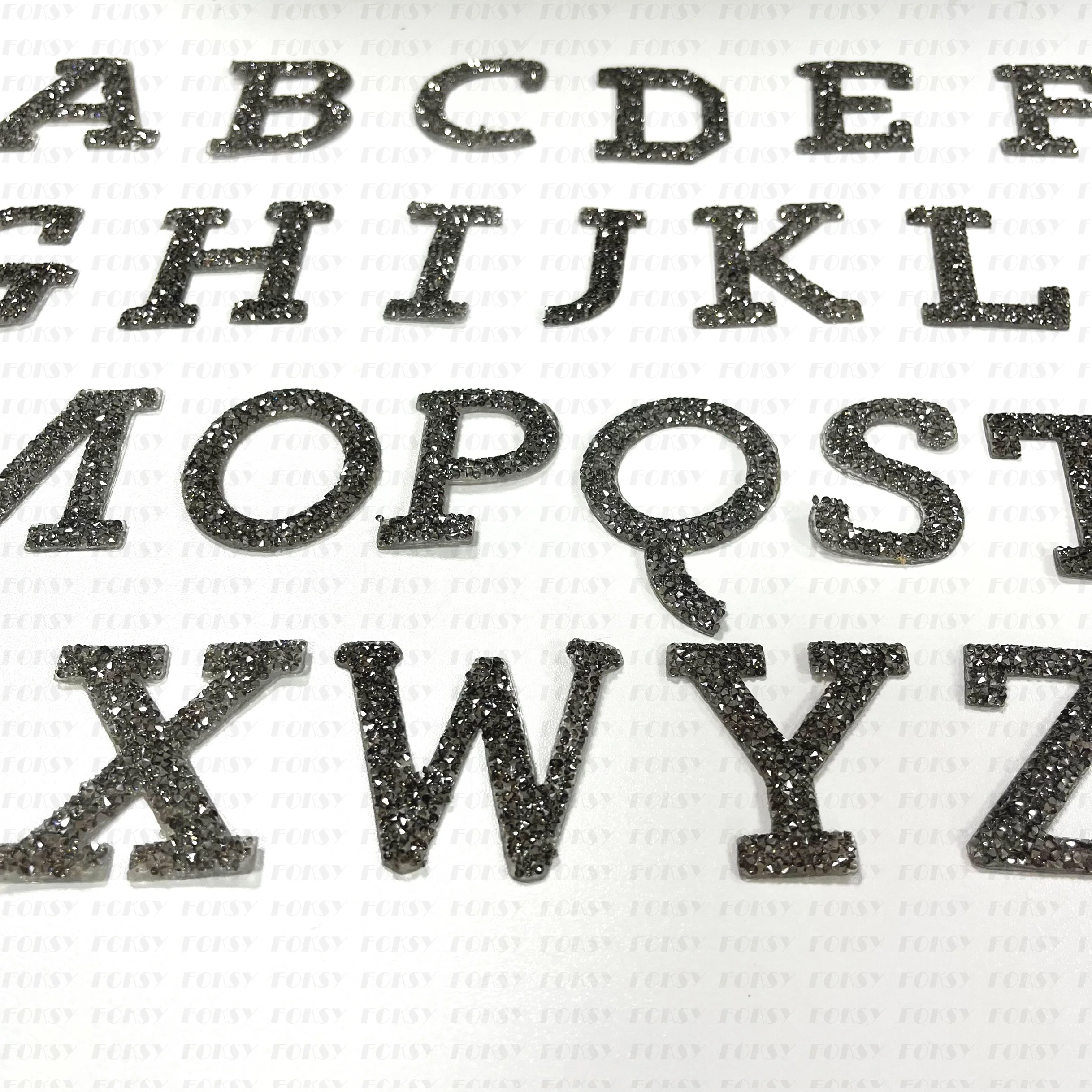 Hot New Design Custom Logo Hotfix 3D Alphabet Rhinestone Applique Letter Iron On Transfer Beaded Patches