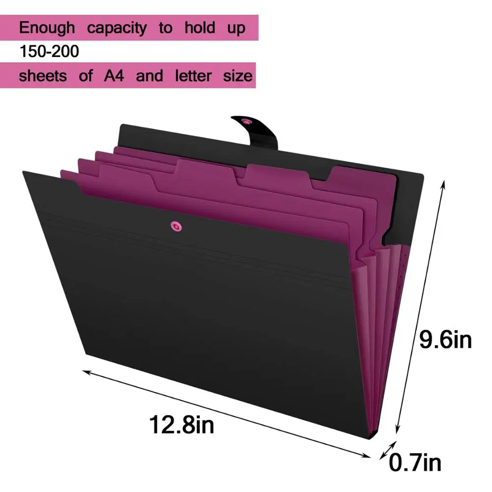 Letter A4 Paper Expanding File Folder Pockets Accordion Document Organizer