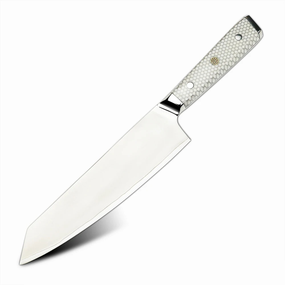Frosted Sandblast 8 Inch Kitchen Knife Finish High Chromium Stainless Steel with Leather Sheath 10CR15MOV Chef Knives 60+/-2 HRC