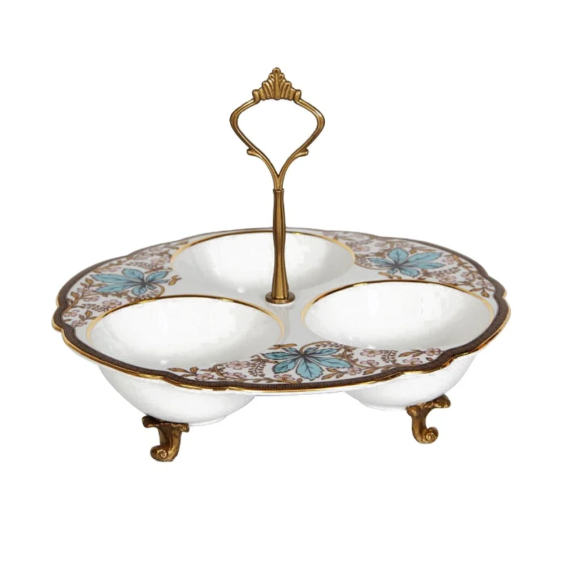 Made in China exquisite ceramic multi head snack plate water fruit plate candy plate party home