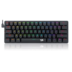 Electronic Keyboard PC Red Dragon K615P-KBS Wireless Tri-Mode RGB Thin Low Profile Blue Switch Mechanic Keyboard