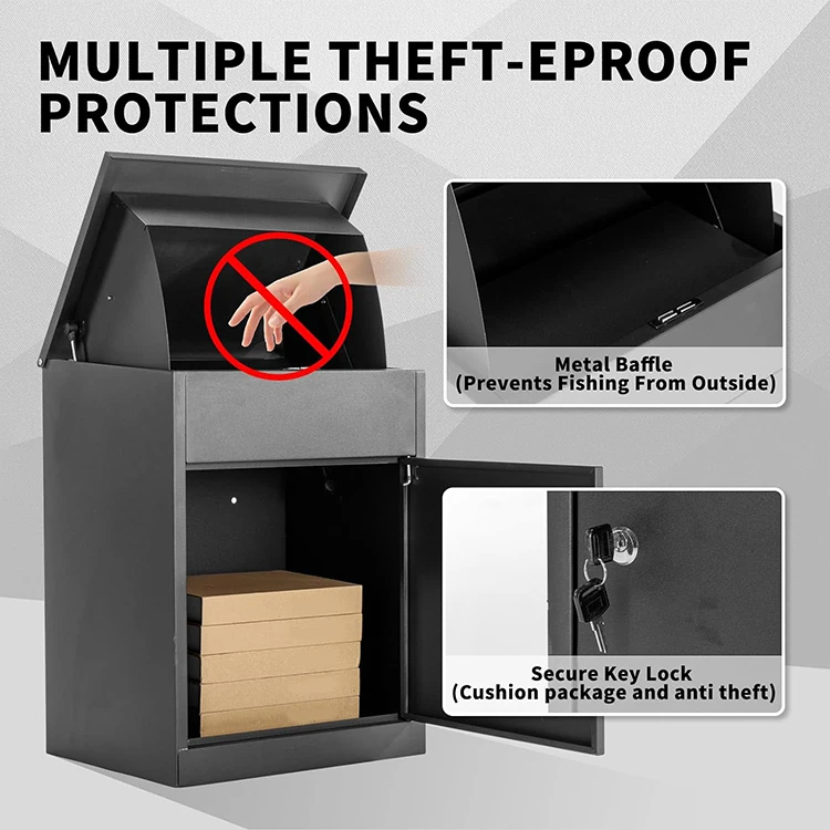 JH-Mech Modern Mailbox Durable High-Quality Construction Mounting Hardware Security Large Drop Box Package