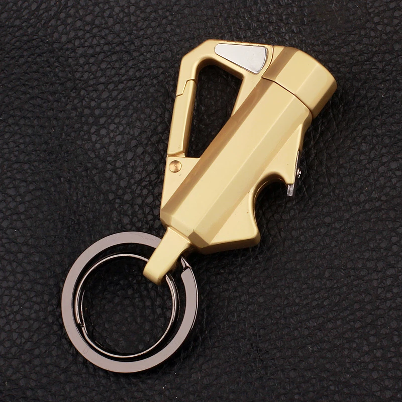 Hot Sale Multifunctional Keychain Creative Outdoor Travel Portable Beer Bottle Opener Key Holder Kerosene Lighter Keyring