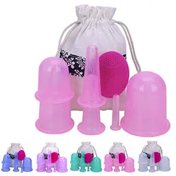 Direct Factory Customized Logo cupping cup kit vacuum massage silicone cups