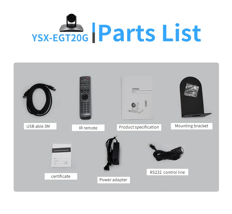 YSX-GT20G image auto tracking conference camera  Webcam PTZ a zoom optique 20x, salle de videoconference HD rencontrant le suivi