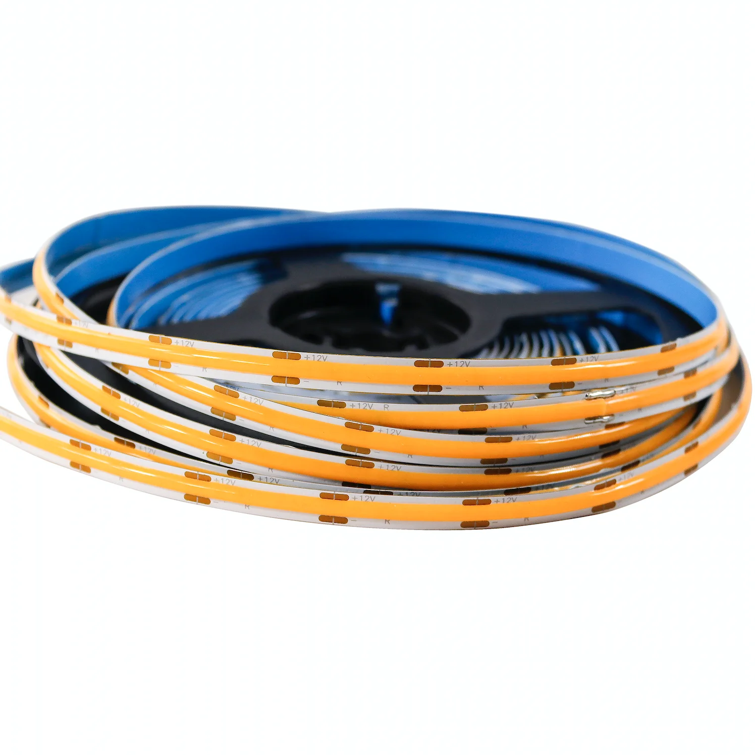 Great material dc12v 24v 480 leds 8mm high density flexible ra80 duouble row cob strip for outdoor