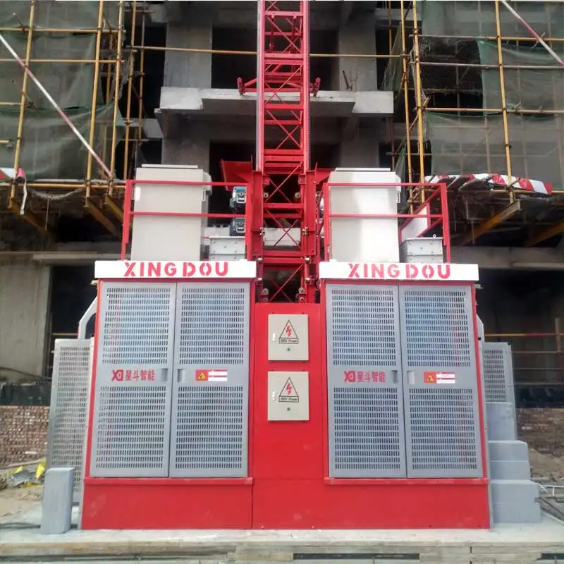 double cages building site elevator sc200200 construction hoist