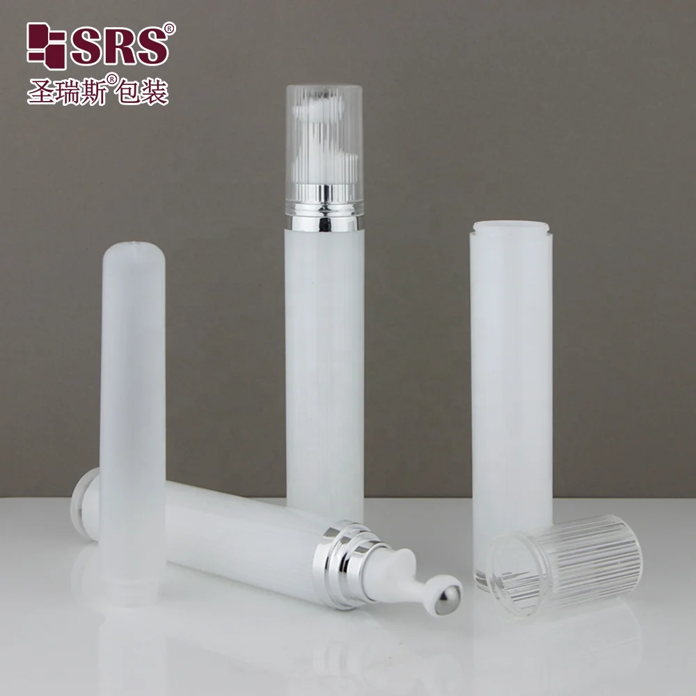 15ml 20ml Empty Acrylic Double Wall Eye Cream Massage Roller Steel Ball Roll On Plastic Bottle