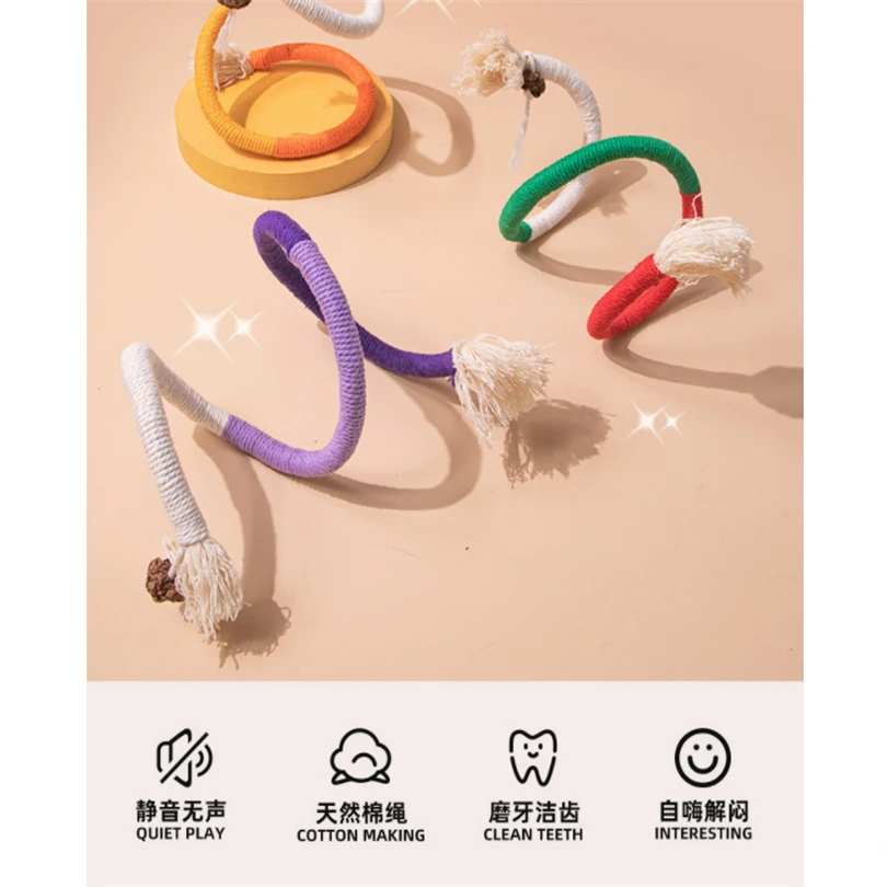 Pet Chew Toys Cats and Kittens Teeth Cleaning Dental Health Improve Digestion Interactive Cotton Rope Cat Rope Toys