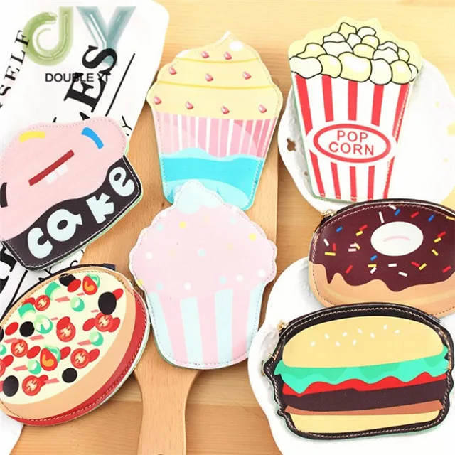 Hot Selling Fashion Cartoon Food Shape Keychain Coin Purse Cute Women Wallet Wholesale