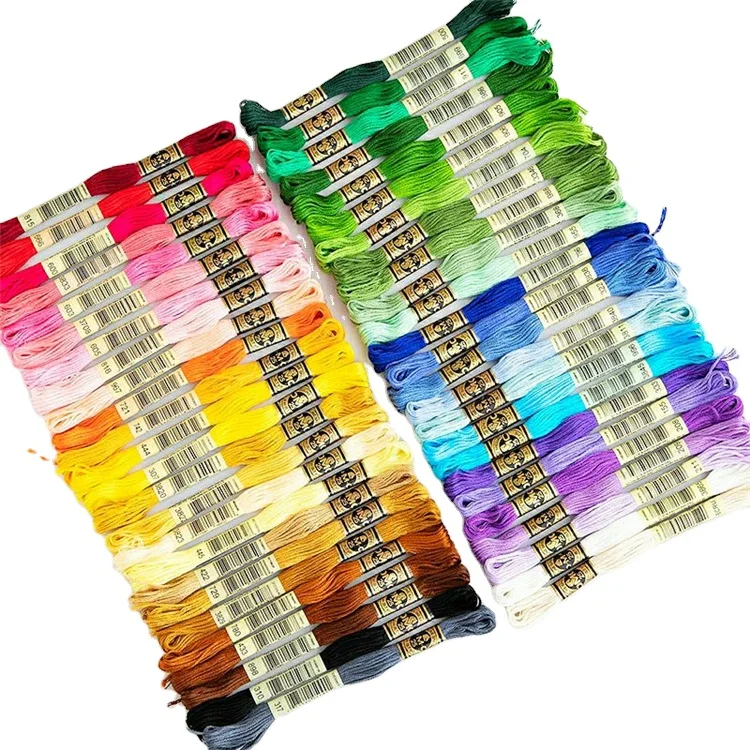24/50/100 Skeins Premium Rainbow Color Embroidery Thread with Cotton for Cross Stitch Threads Bracelet Yarn Craft Thread