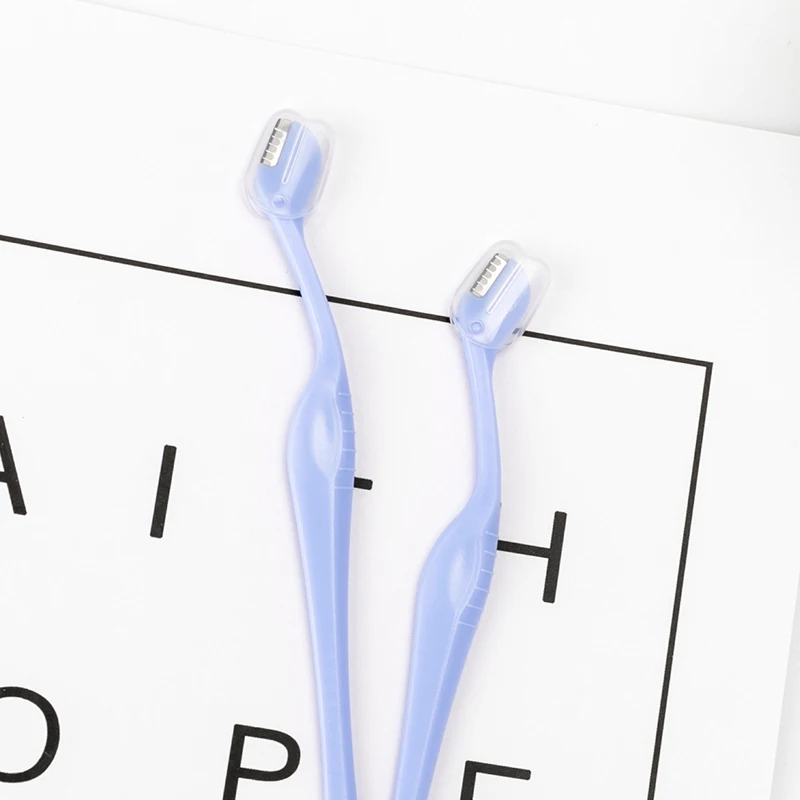 Girl Makeup Tools Mini Classical Anti-Slip Staight Handle Plastic Women Eyebrow Razor