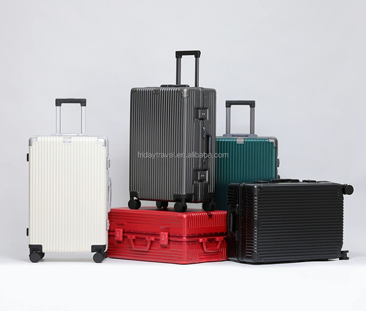 Luggage Manufacturer Aluminium Frame Suitcase Business Airport Metal ABS PC Trolley Carry On Luggage with Tsa Lock