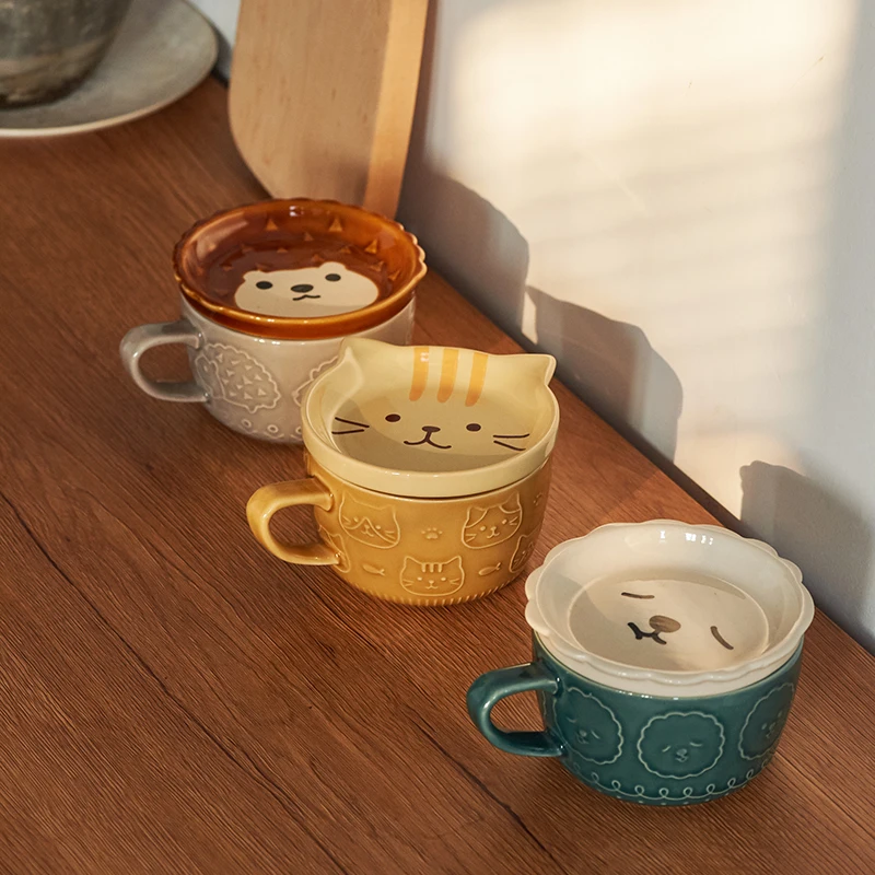 Cute Panda Carton Creative Tea Milk Cups Animal Pattern Mugs Unique Coffee Ceramic Mug