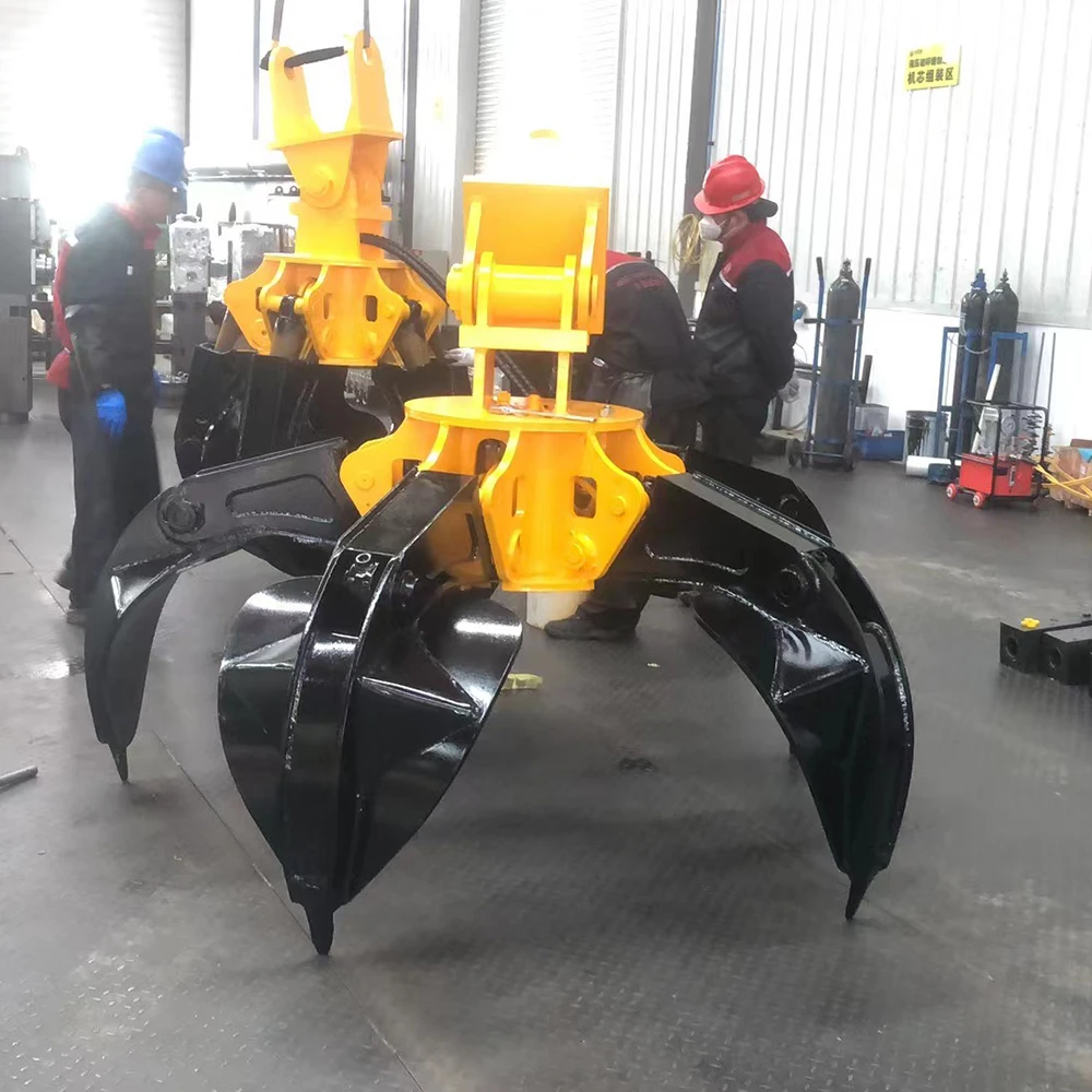 Top Selling Excavator Attachment 5 claws Hydraulic Orange Peel Grapple Scrap Grab Scrap Metal