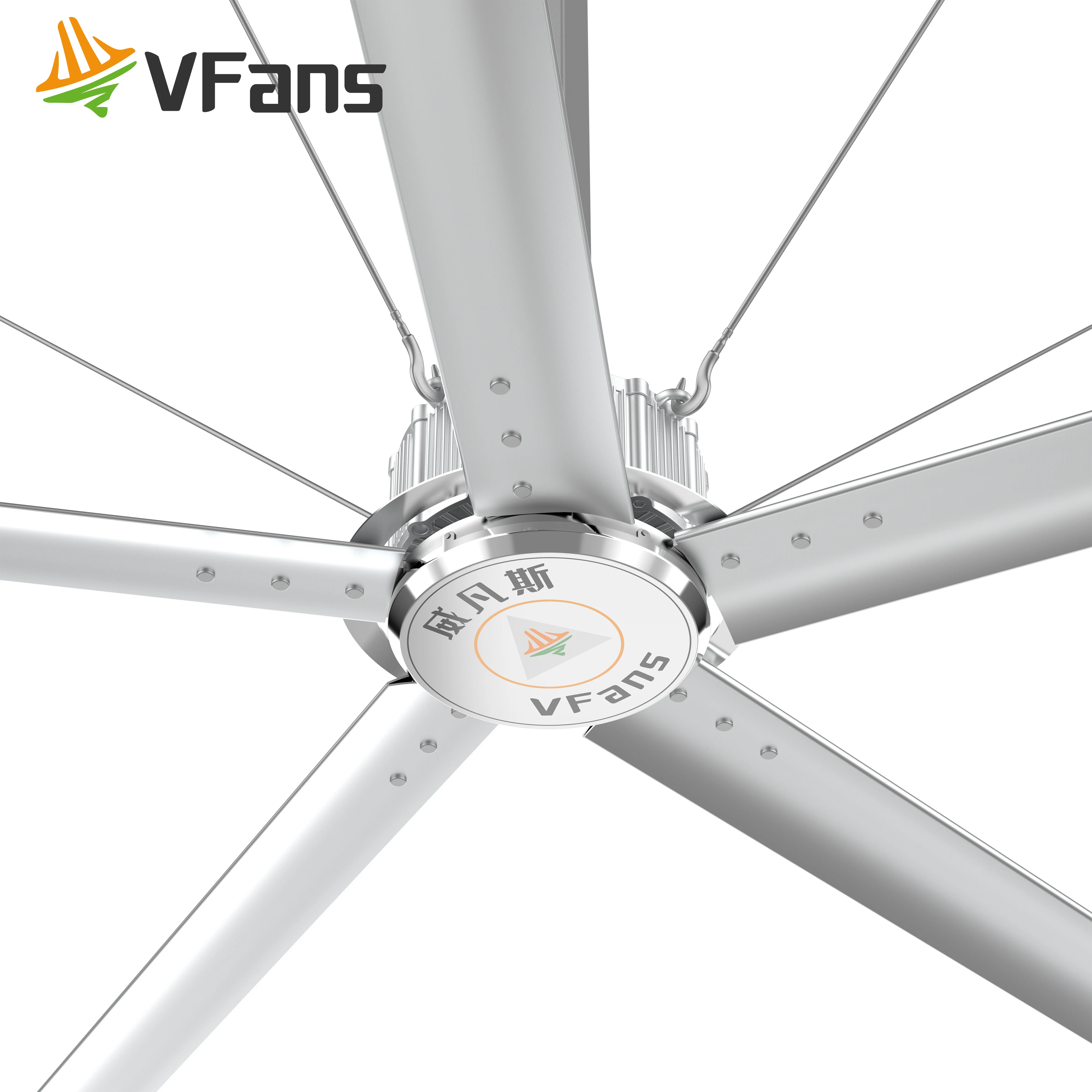 China Manufacture HVLS Industrial ceiling fan roof hanging fan with big air volume for factory workshop