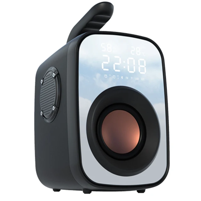 Soaiy Sh25 Hifi Sound Quality Bt Speaker High Power Heavy Bass Mirror Led Large Screen Display Stereo Subwoofer Mini Speaker