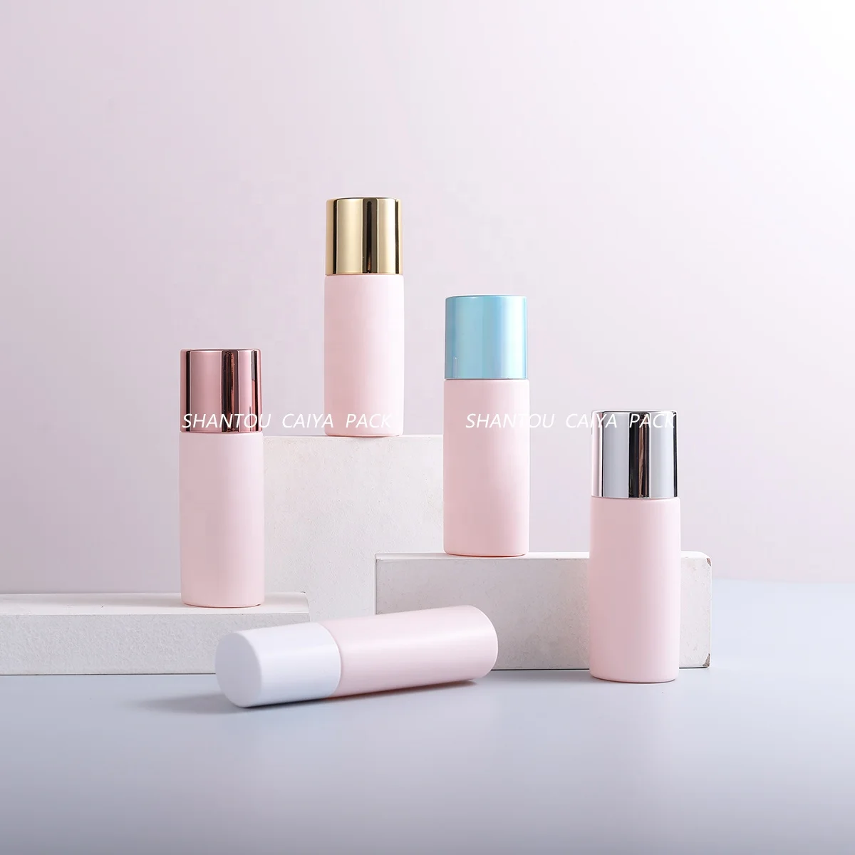 CAIYA 35ml Pink Empty Sunscreen Bottle Skincare Body Lotion Cream Sunblock Containers Packaging Makeup Primer Squeeze Bottles