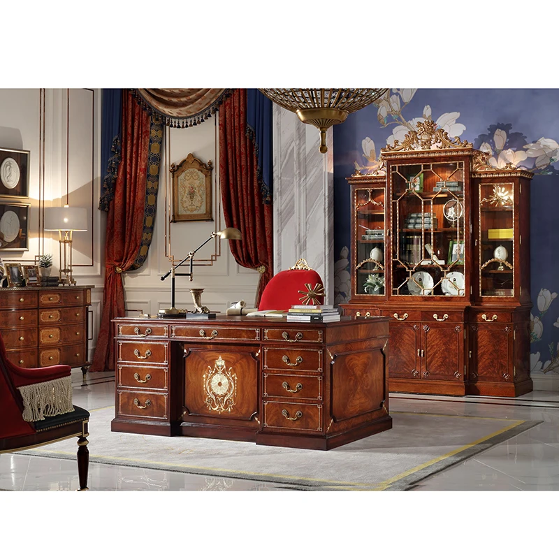 Luxury Antique Executive Desk Wooden Office Furniture