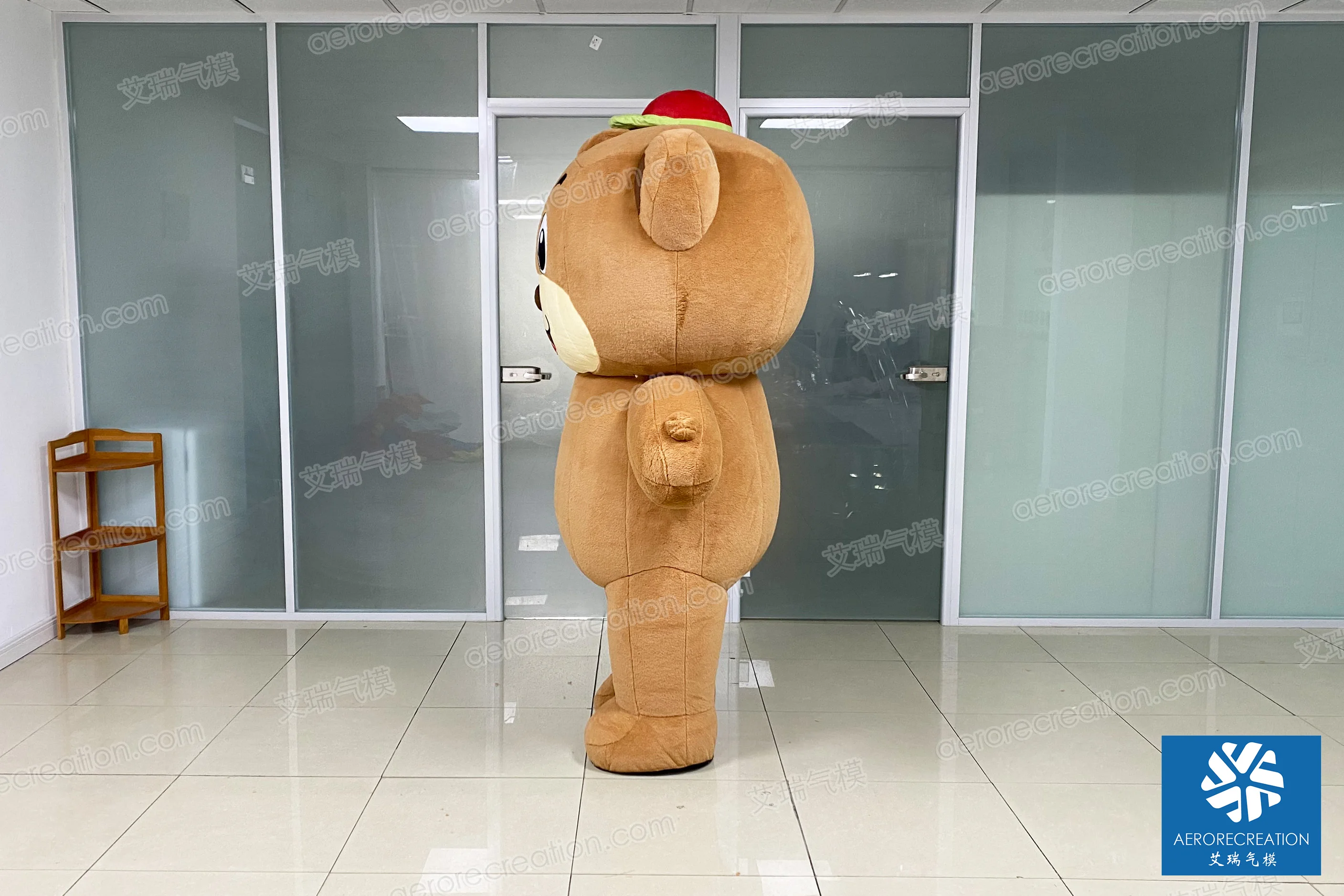 Aero Wholesale Short Plush Cartoon Inflatable Bear Mascot Interactive Customized Inflatable Walking Costume