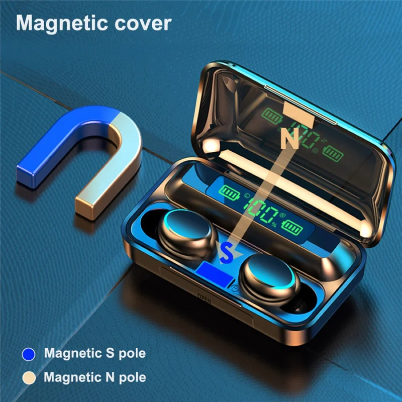 2022 Factory Price LED Display True Wireless Earbuds Audifonos F9 Earbuds Wireless Headphones With Powerbank