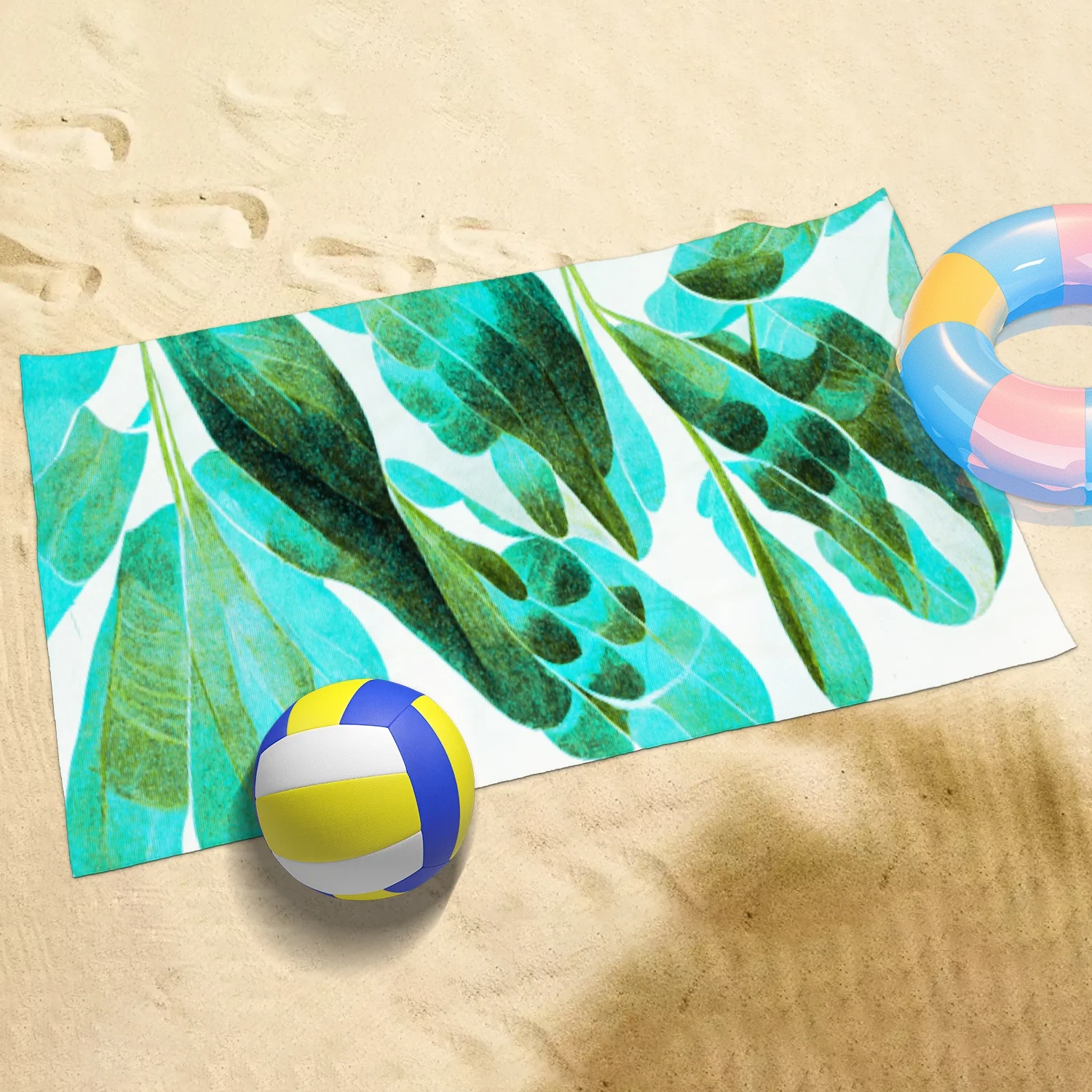 Eastsunshine soft microfiber beach towel with logo custom tropical printed Quick Dry Beach Towel  sand free towel