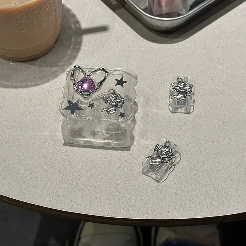 Korea Cute Epoxy Diamond Love Heart Charger Case For IPhone 11 12 13 14 15 18/20W Clear Charge Protection Cover Charger Sleeve