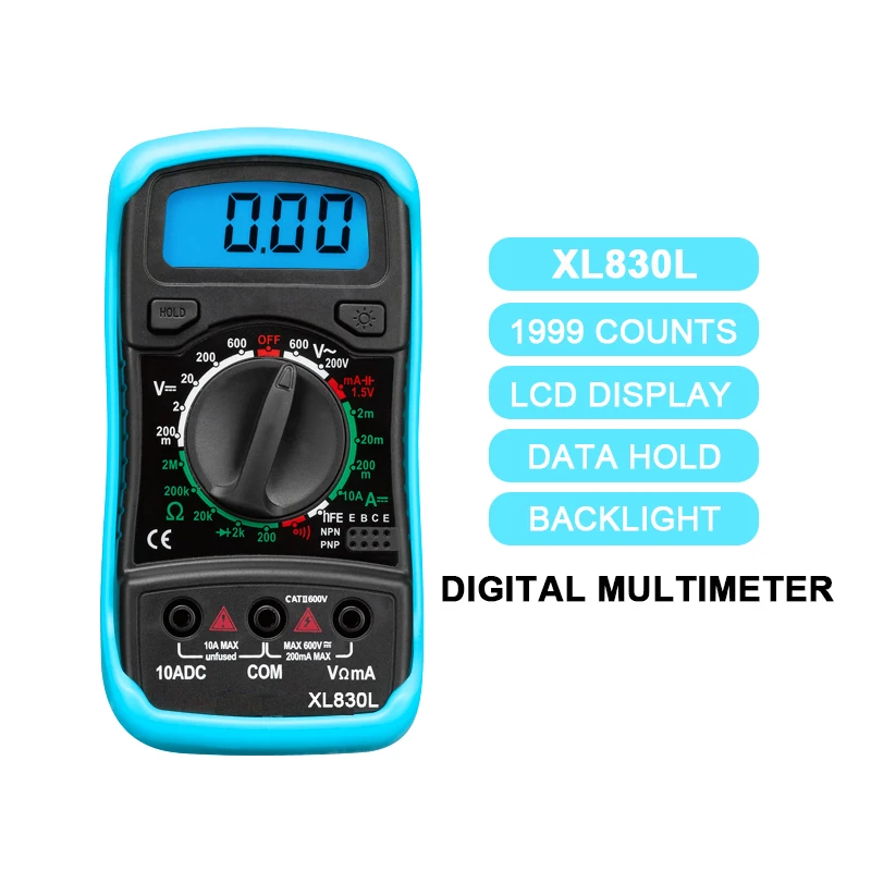 Digital LCD Display XL830L Voltmeter Ammeter Multimeter Circuit OHM VOLT Tester Digital Multimeter