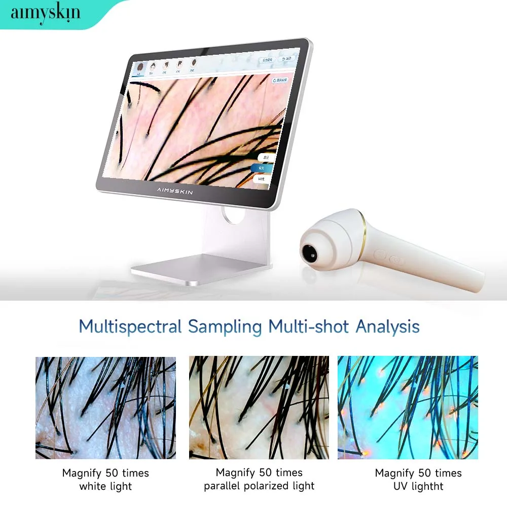 OEM UV Light Facial Care Skin Detector Face Analyzer 2 in 1 AI Skin Hair Scalp Digital Camera Portable Skin Analysis Machine