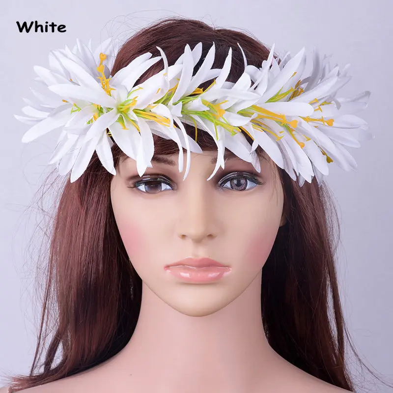 Flower Headband Tropical island spider lily elastic hair Accessories Haku Hula Dance wear foam hair pick clip multi colors