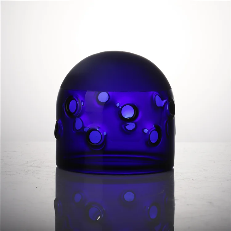 
Custom blue pyrex glass LED flash light glass camera flash diffuser 