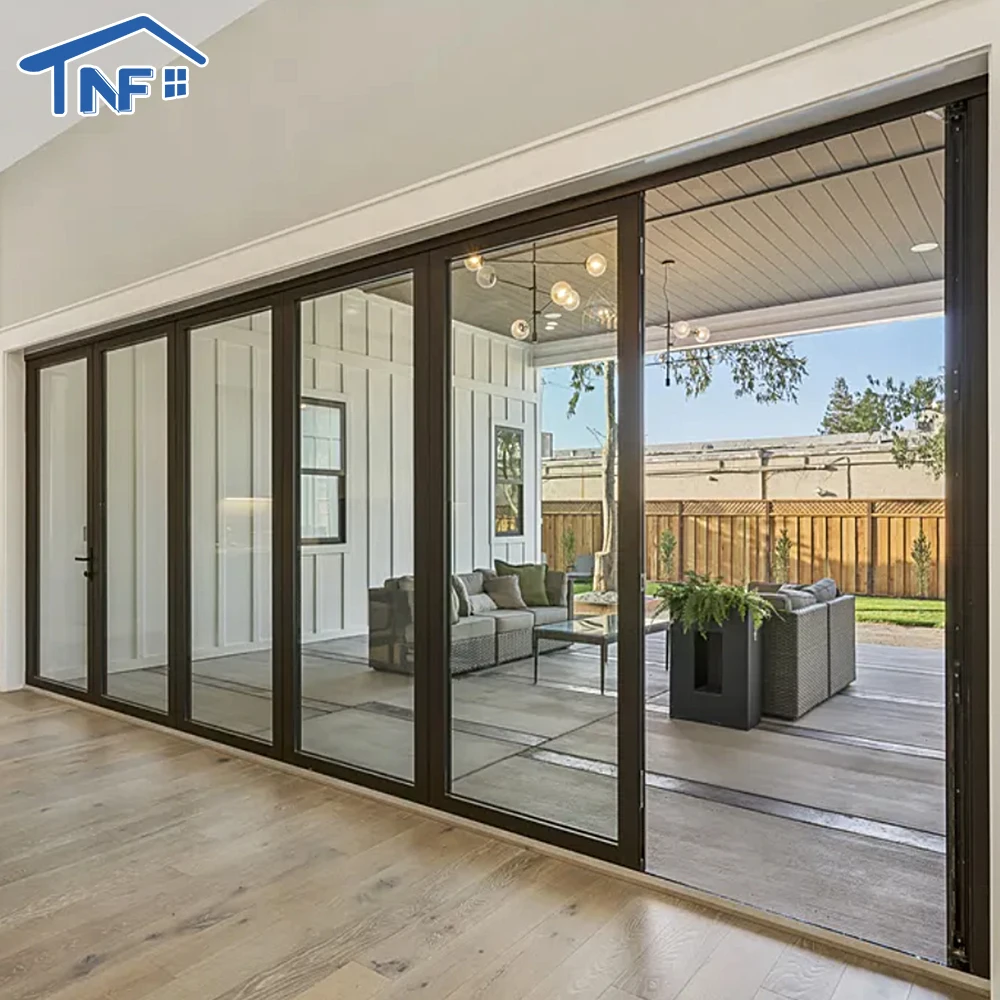 Custom aluminium alloy metal slim pocket slide door modern design exterior interior patio aluminum glass sliding door