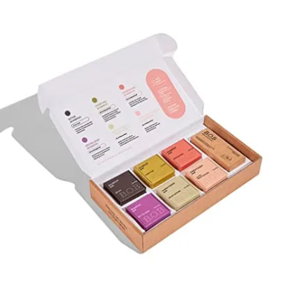 Organic 7PCS Different Color Mini Soap Cleanser Oil Control, Fine Gift Box Soap Set