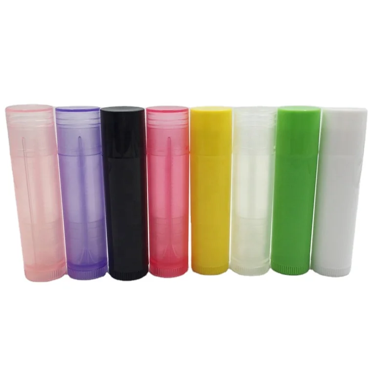 RTS 100pcs/lot 5g 5ml Refillable Plastic Round DIY Lipstick Lip Balm Lip Gloss Tubes Holder Containers Crayon tube