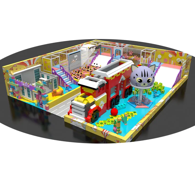 Candy Theme Park Plastic Slides Trampoline park Equipment Kids Indoor Playground for sale