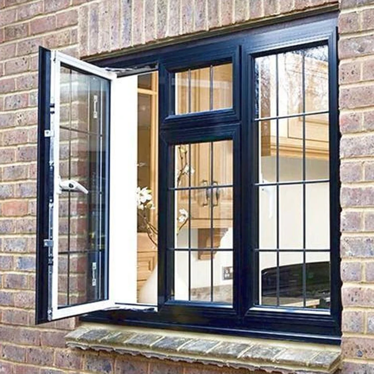 Heat Insulated Temper Glass Thermal Break Opening Inside Casement Window
