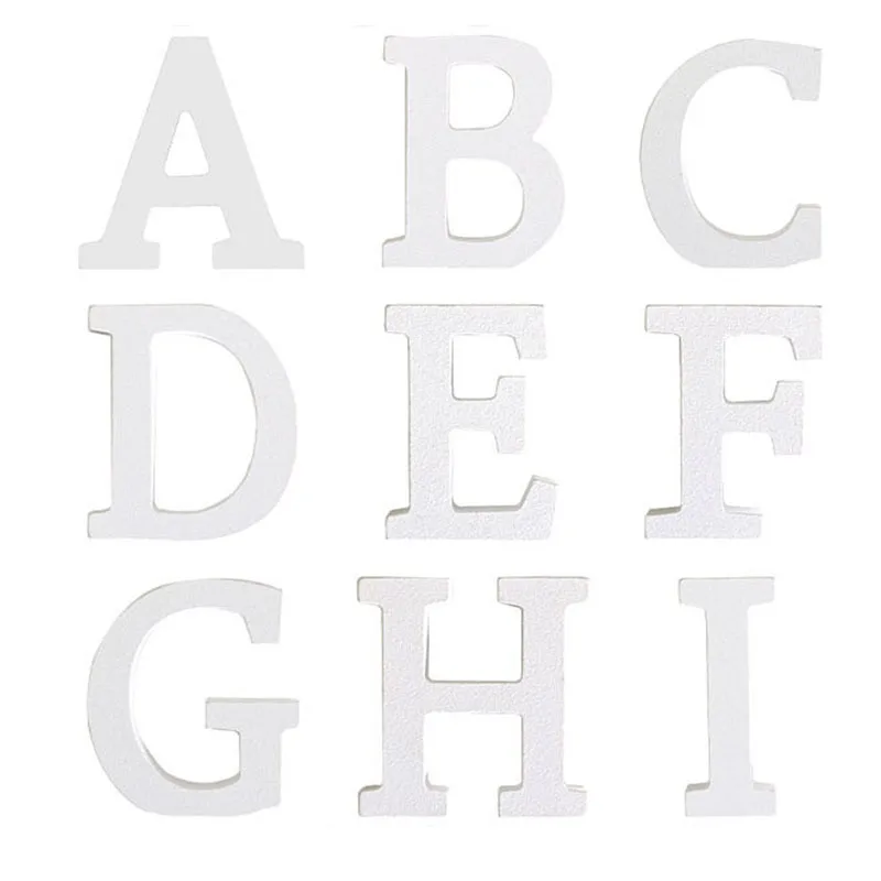 Classic White Wooden Letters Ornaments Free Combination Wooden Letters Wall Decorative Party Decorative Wooden Letters
