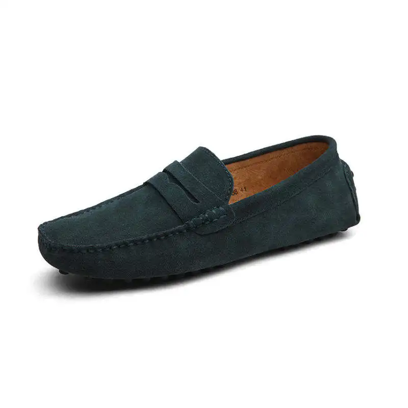 Men Casual Shoes Classic Original Suede Leather Penny Loafers Slip On Flats Male Peas Shoes