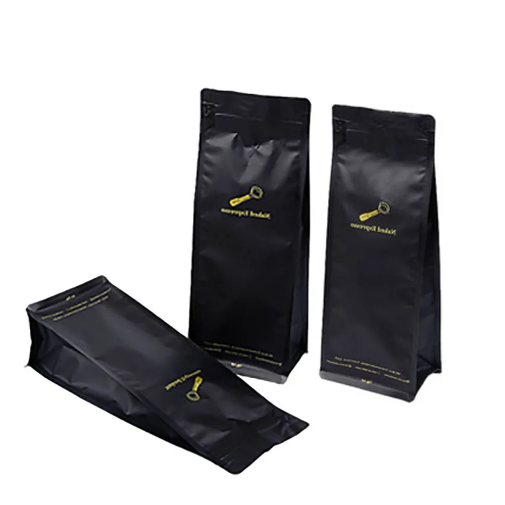Wholesale flat bottom stand up Pouch resealable Coffee beans 33 oz tin tie hermetic sealed coffee bags packaging with Valve