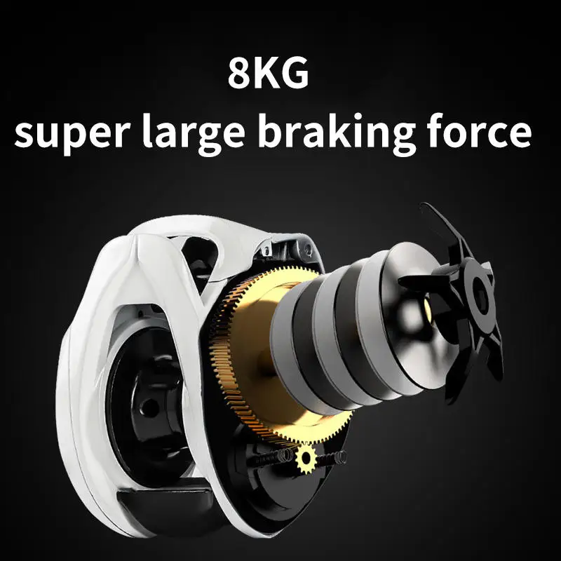 3+1bb 6.3: 1 Gear Ratio 8kg Drag Power White Left & Right Hand Bait Casting Sea Saltwater Baitcasting fishing Reel